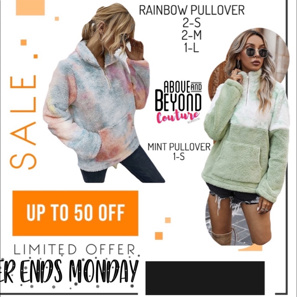 Rainbow pullover teddy sweatshirt